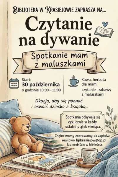 Zaproszenie dla dzieci na Czytanie na dywanie